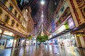 `Boulevard of light` This is Christmas sparkle light forest installation at Pitt St Mall, Sydney Downtown. Royalty Free Stock Photo